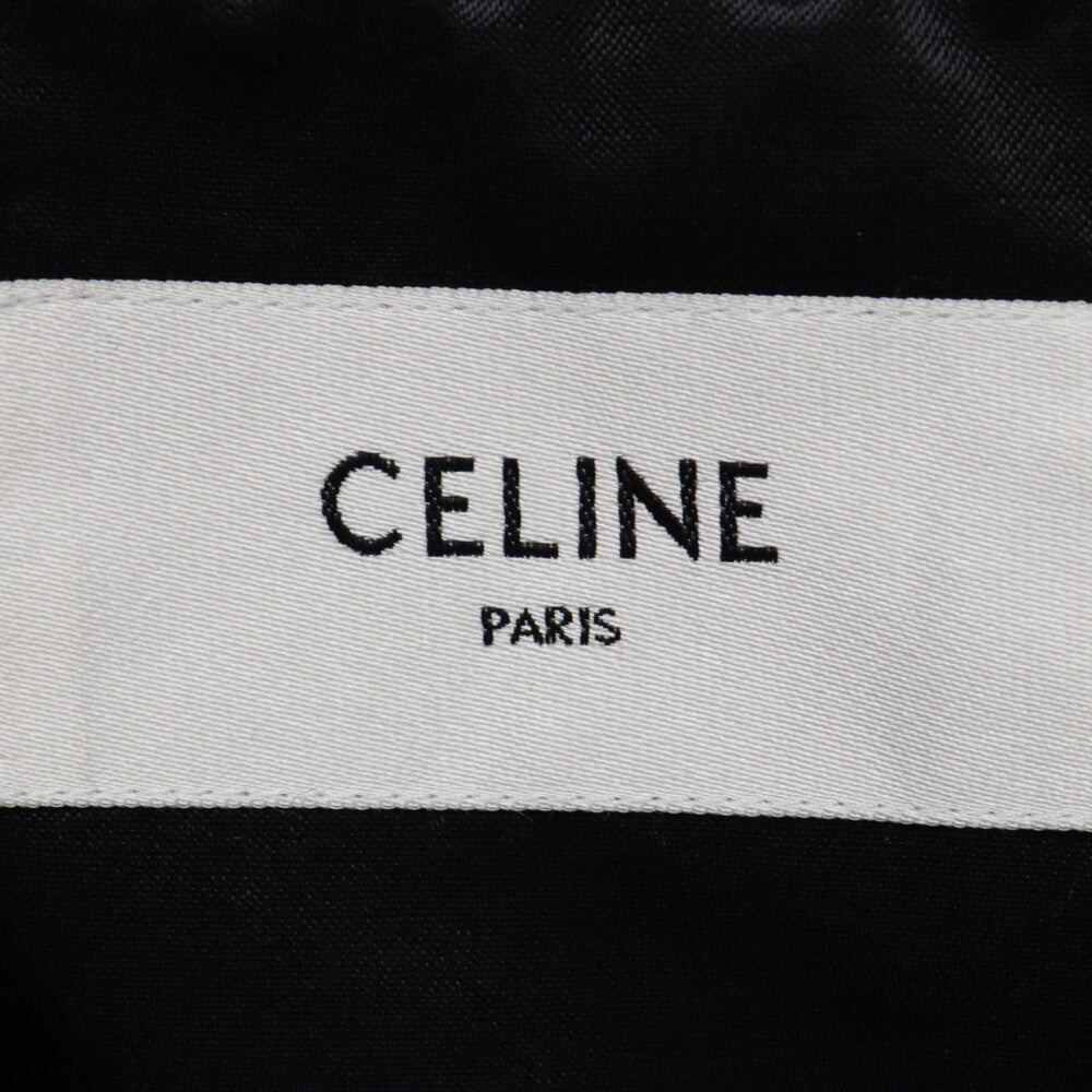 CELINE(セリーヌ) BOY DOLL TEDDY JACKET 2W750048S ボーイドール サテン/ウール スタジアムジャケット ブラック