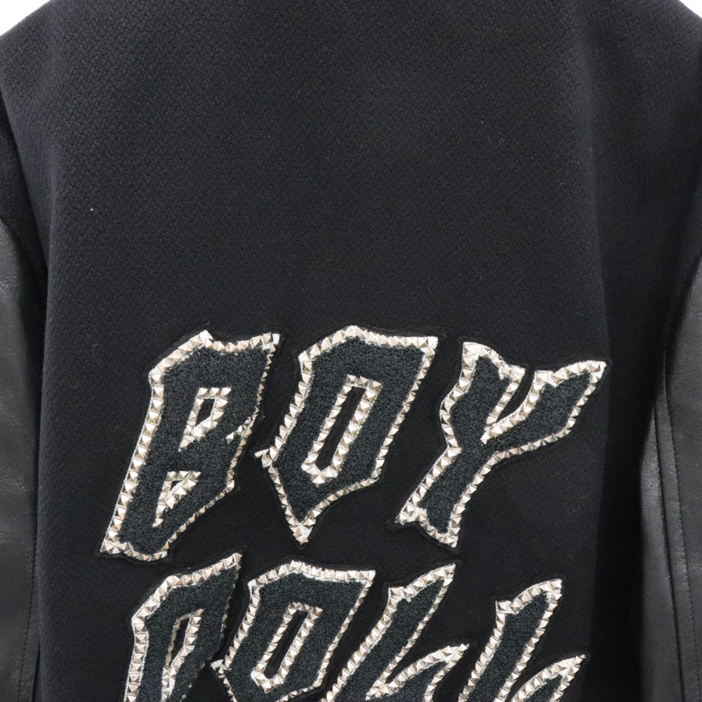 CELINE(セリーヌ) BOY DOLL TEDDY JACKET 2V09M896C ボーイドール スタッズ レザー切替 テディジャケット ブラック ウール
