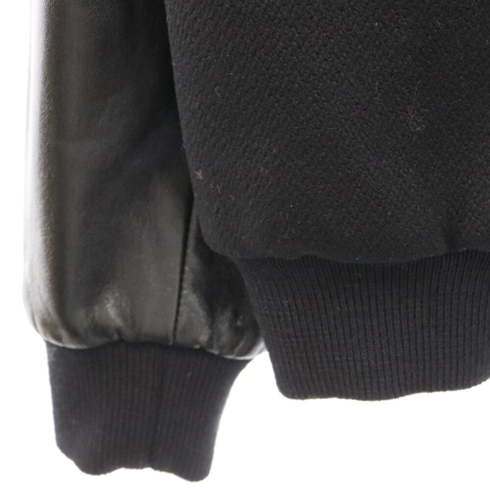 CELINE(セリーヌ) BOY DOLL TEDDY JACKET 2V09M896C ボーイドール スタッズ レザー切替 テディジャケット ブラック ウール