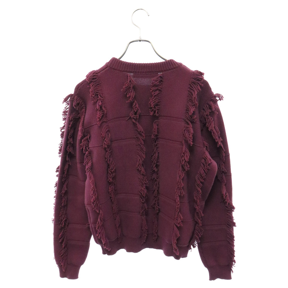 LOUIS VUITTON(ルイヴィトン) 23AW LVメダリオン フリンジクルーネックニットセーター 1ABY0W ワインレッド