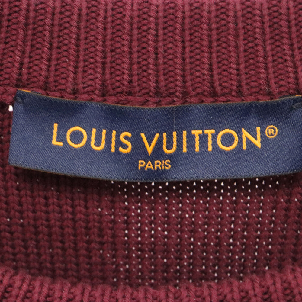 LOUIS VUITTON(ルイヴィトン) 23AW LVメダリオン フリンジクルーネックニットセーター 1ABY0W ワインレッド