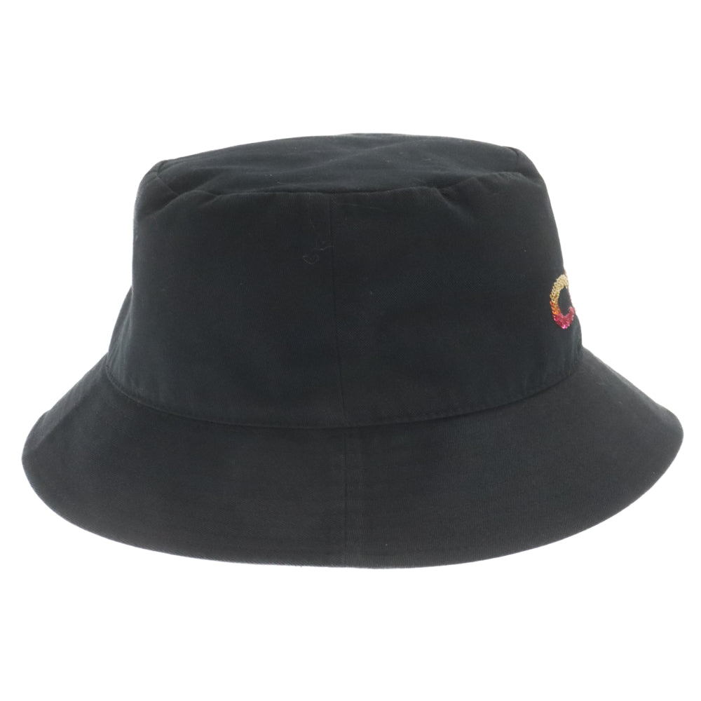 CELINE(セリーヌ) 22AW Embroidered Bucket Hat Cotton Gabardine スパンコール エンブロイダリー グラデーションシークイン バケットハット 帽子 ブラック 2AUO1968P
