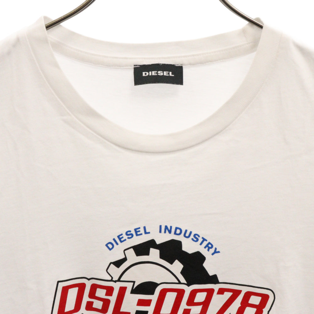 DIESEL(ディーゼル) フロントロゴプリント クルーネック半袖Tシャツ ホワイト A02971