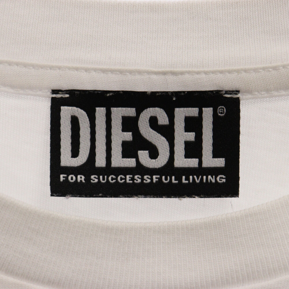 DIESEL(ディーゼル) DSL フロントロゴプリント クルーネック半袖Tシャツ ホワイト A02797