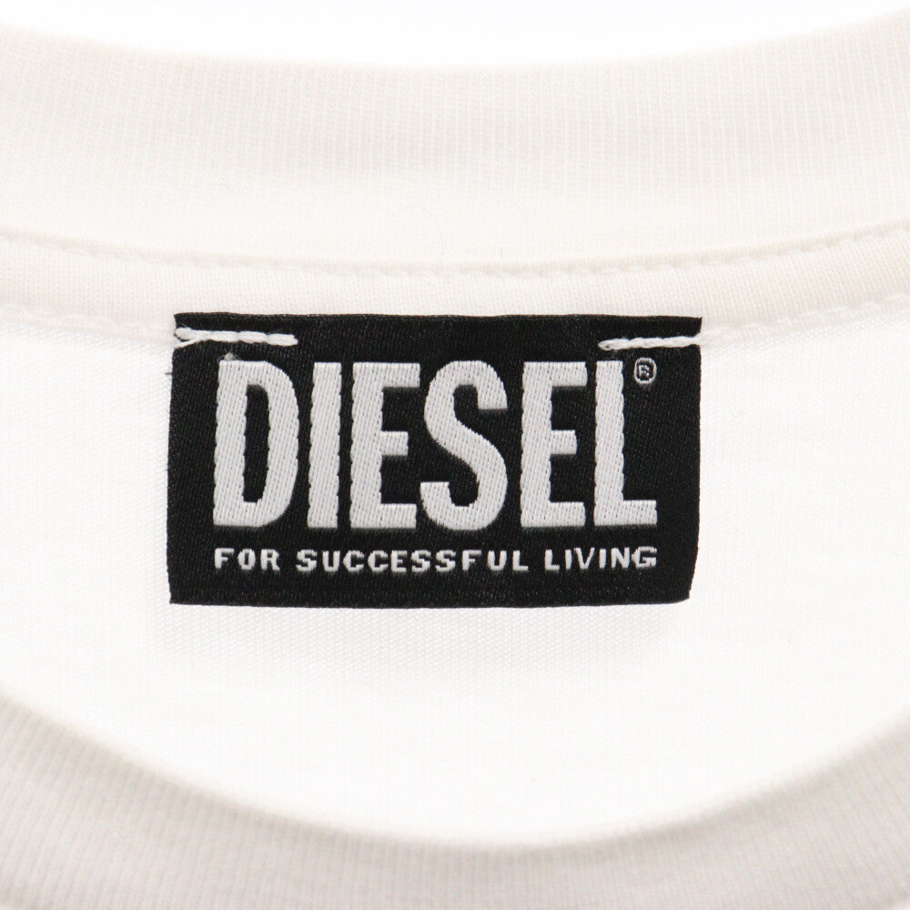 DIESEL(ディーゼル) スリムフィット DENIM DIVISION プリントクルーネック半袖Tシャツ ホワイト A10377