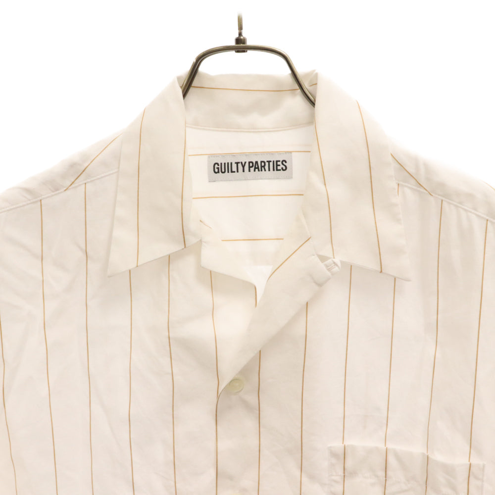 WACKO MARIA(ワコマリア) SOKTAS / STRIPED OPEN COLLAR SHIRT ストライプオープンカラー半袖シャツ ホワイト
