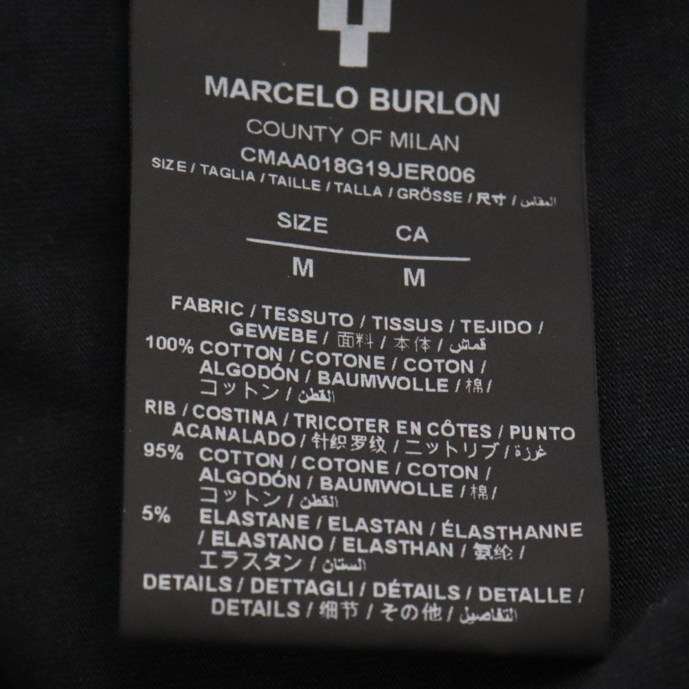 MARCELO BURLON(マルセロバーロン) CTROMUNDO TEE グラフィックプリント半袖Tシャツ CMAA018G19JER006 ブラック