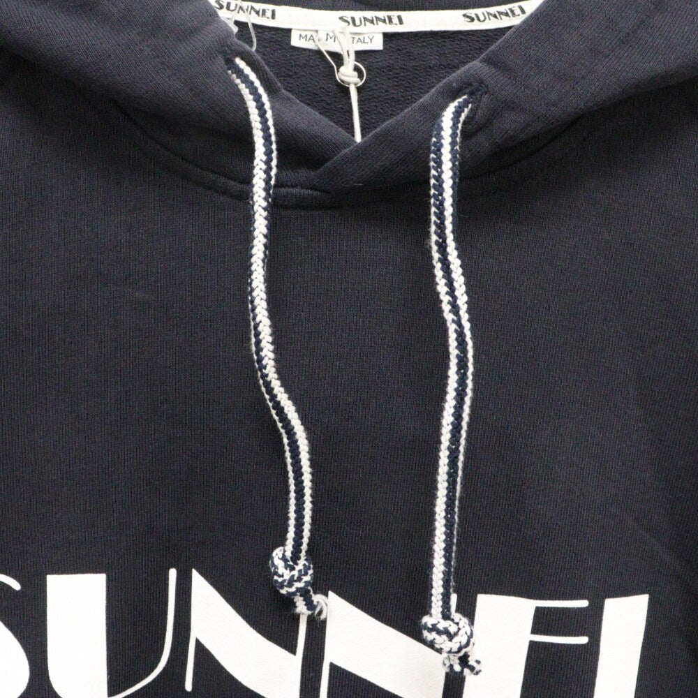 SUNNEI(スンネイ) 20SS ロゴドローコードスウェットプルオーバーフーディーパーカー MF01CCTE186560 ネイビー