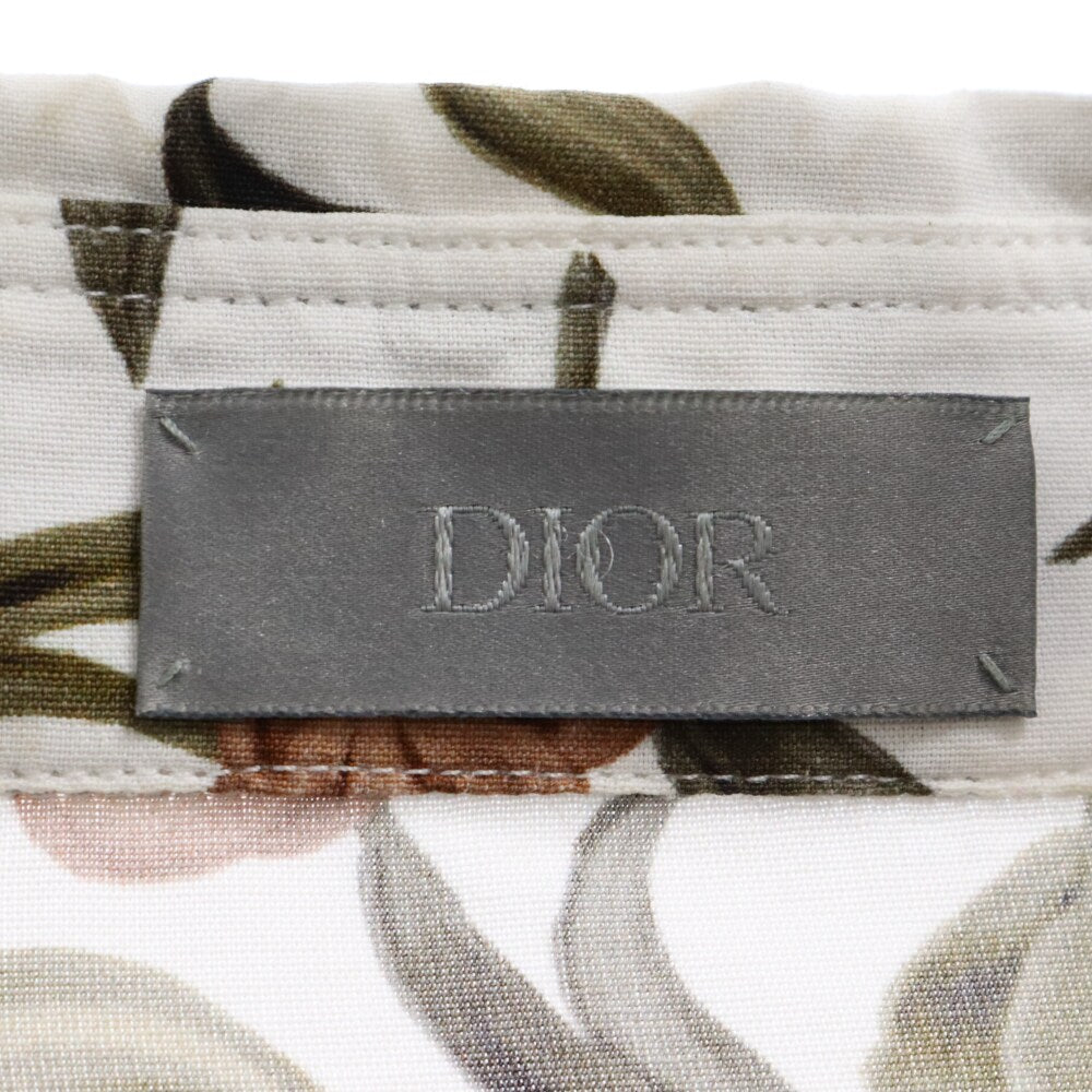 DIOR(ディオール) 21SS フラワープリント 総柄 レーヨン 長袖シャツ ホワイト 013C501A5134