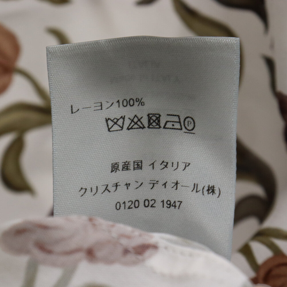 DIOR(ディオール) 21SS フラワープリント 総柄 レーヨン 長袖シャツ ホワイト 013C501A5134