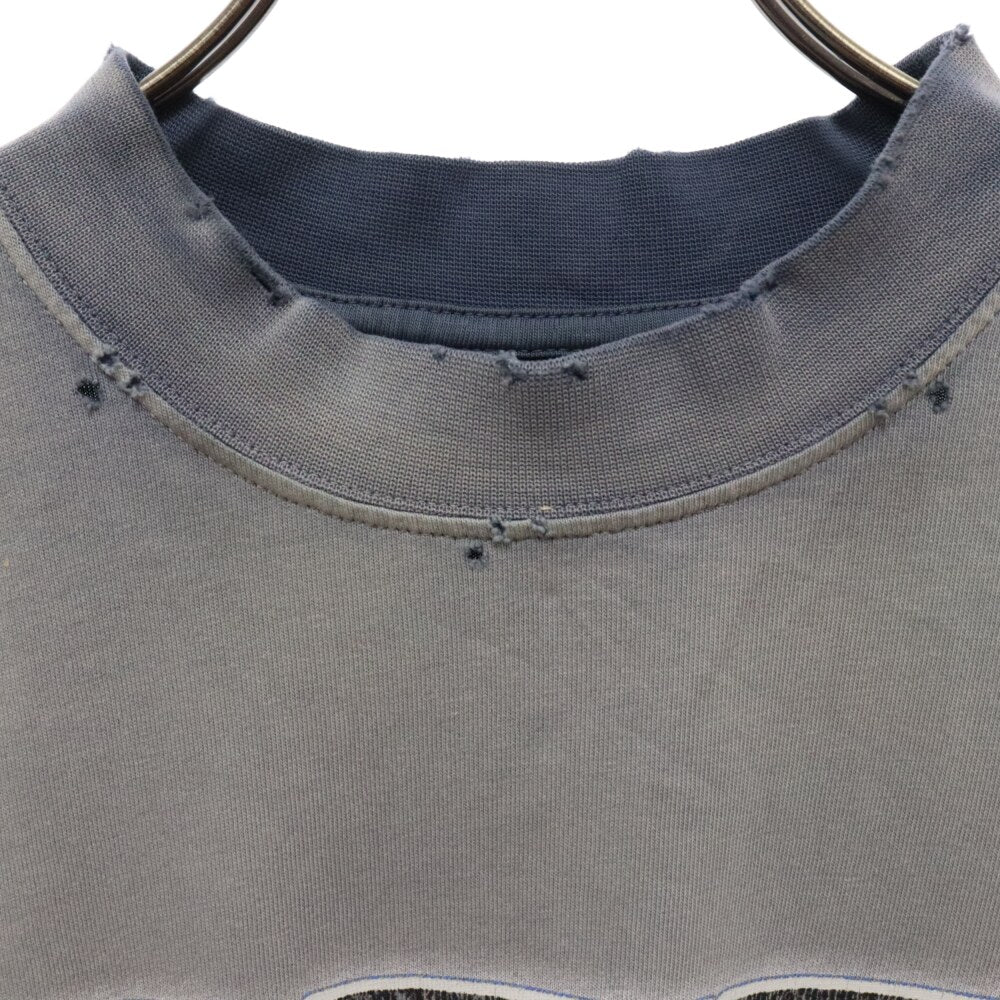 BALENCIAGA(バレンシアガ) SNBN INSIDE-OUT Medium Fit TEE 764235 TQVE8 SEE NOW BUY NOW インサイドアウト ダメージ加工 オーバーサイズTシャツ ブルー