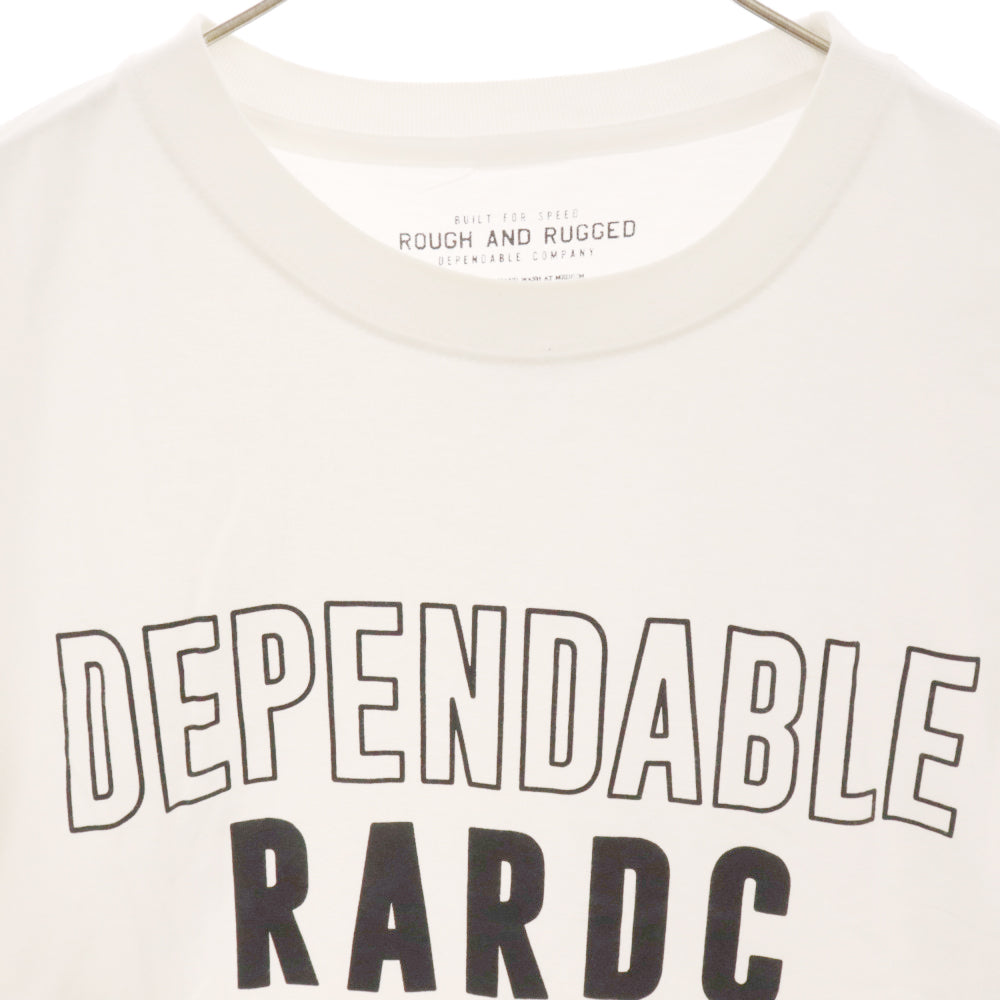 ROUGH AND RUGGED(ラフアンドラゲッド) DEPENDABLE PARDC COMPANY プリントクルーネック半袖Tシャツ ホワイト
