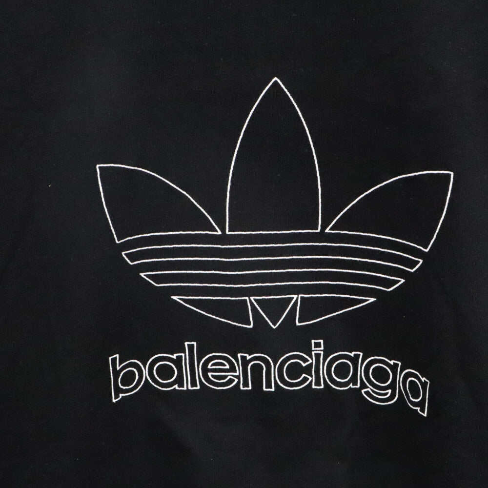BALENCIAGA(バレンシアガ) 23SS ×adidas アディダス トレフォイルロゴオーバーサイズ半袖Tシャツ 723976 TNVN8 ブラック