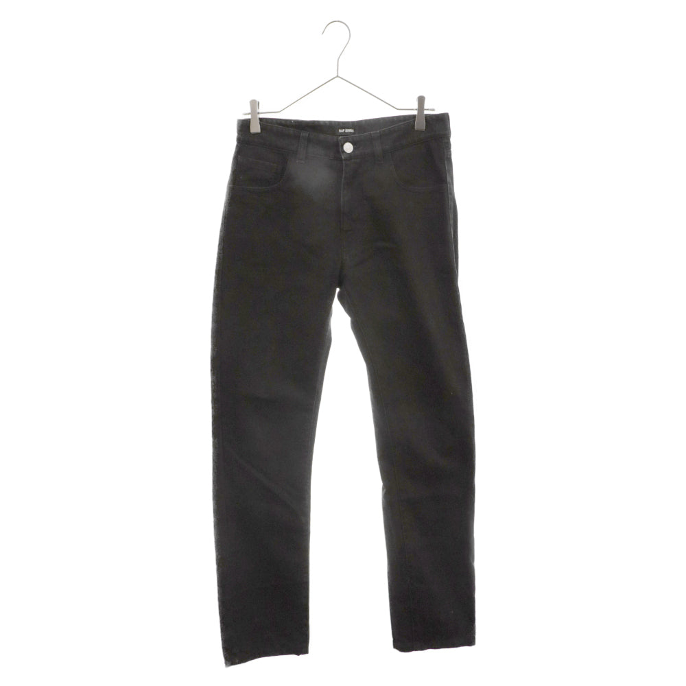 RAF SIMONS(ラフシモンズ) 19SS Regular Zipper Patch Dnim Pants 191-310 ジップ RSロゴ パッチデニムパンツ ブラック
