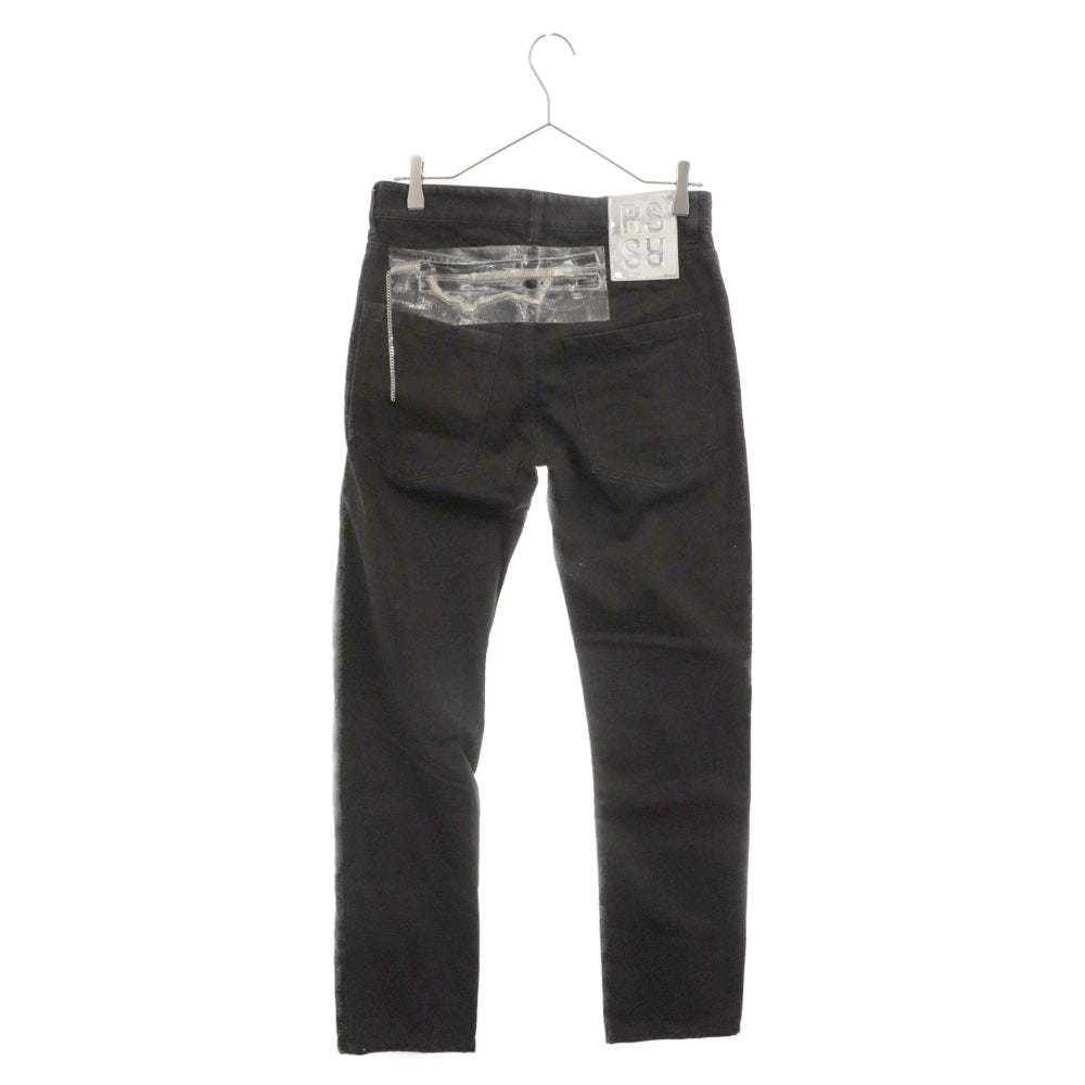 RAF SIMONS(ラフシモンズ) 19SS Regular Zipper Patch Dnim Pants 191-310 ジップ RSロゴ パッチデニムパンツ ブラック