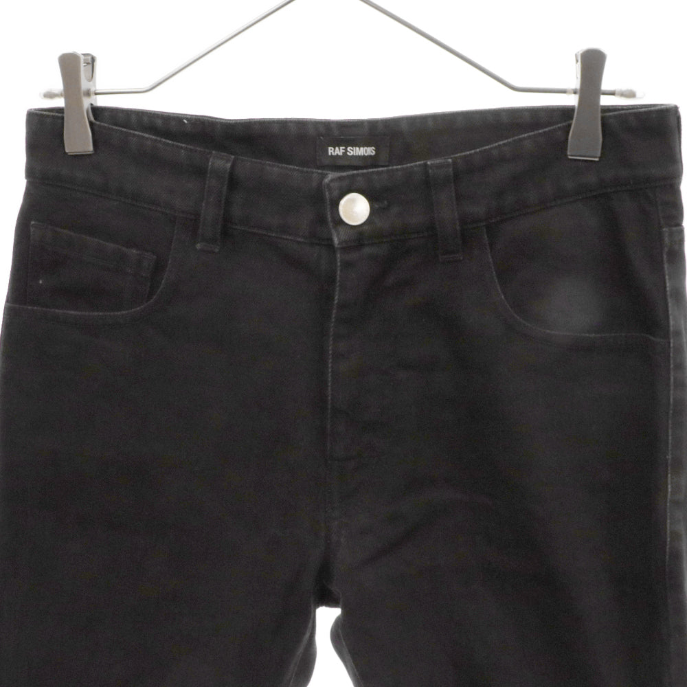 RAF SIMONS(ラフシモンズ) 19SS Regular Zipper Patch Dnim Pants 191-310 ジップ RSロゴ パッチデニムパンツ ブラック