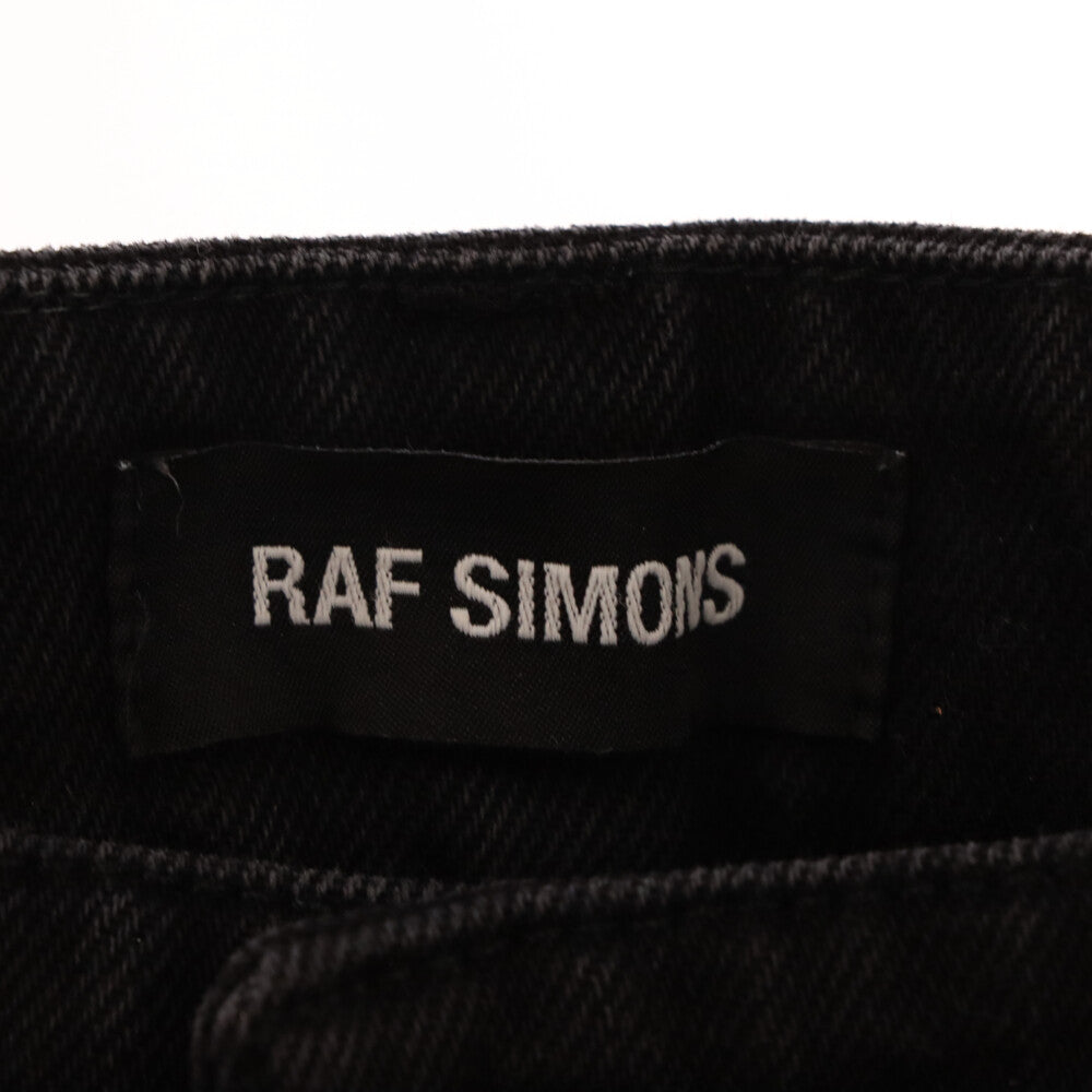 RAF SIMONS(ラフシモンズ) 19SS Regular Zipper Patch Dnim Pants 191-310 ジップ RSロゴ パッチデニムパンツ ブラック