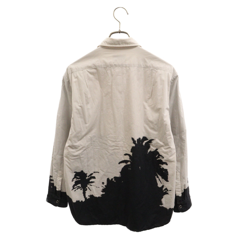 DRIES VAN NOTEN(ドリスヴァンノッテン) 21SS Grey Len Lye Edition Padded Shirt 総柄パデット 長袖シャツジャケット パームツリー柄 アイボリー