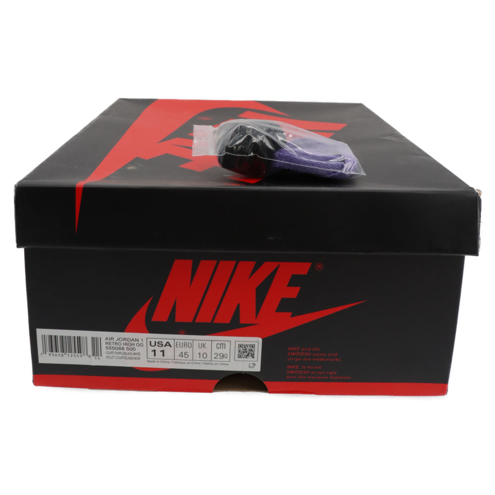 NIKE(ナイキ) AIR JORDAN 1 RETRO HIGH OG COURT PURPLE 555088-500 エアジョーダン1 レトロ ハイ コートパープル ハイカットスニーカー US11/29cm