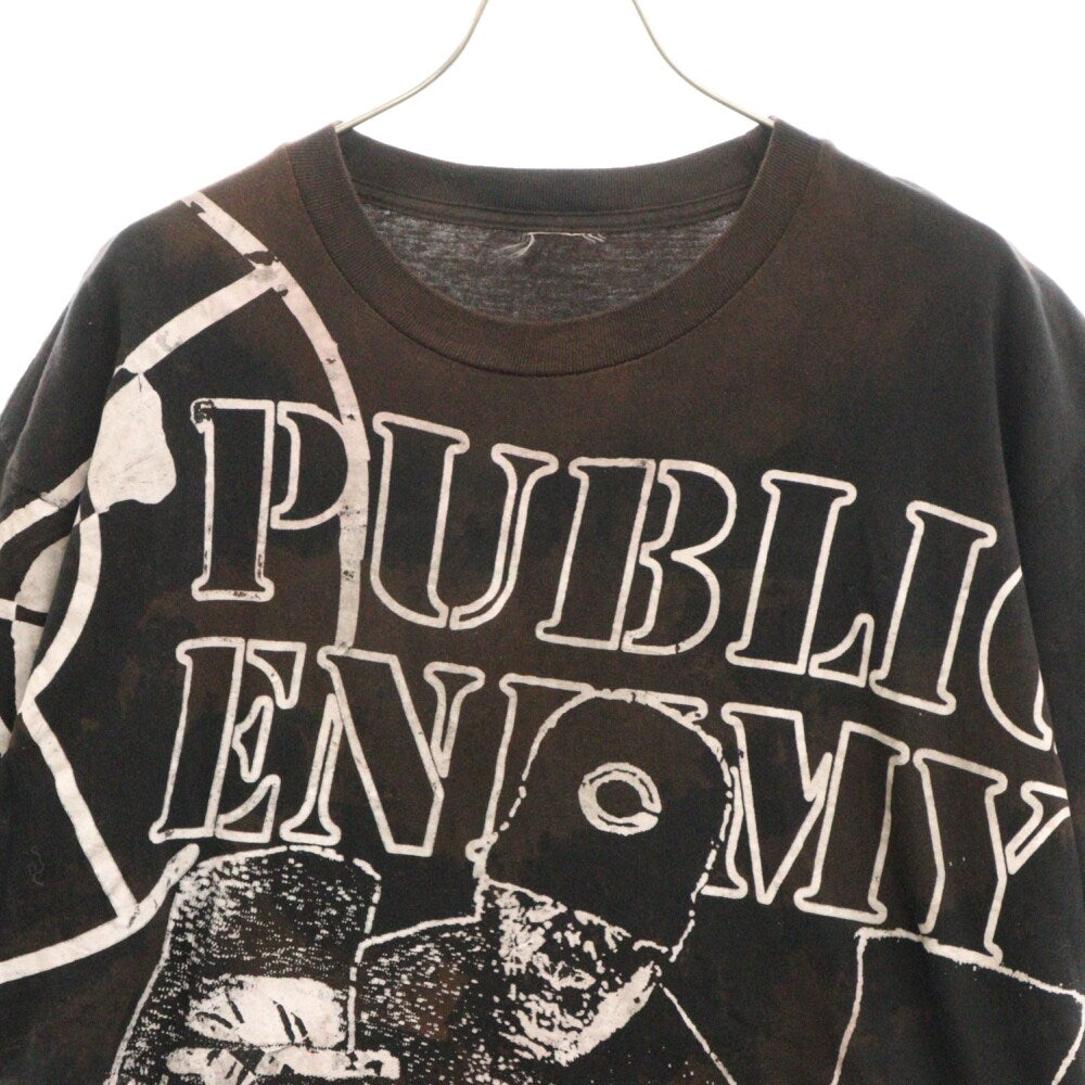 VINTAGE(ヴィンテージ) VINTAGE G RAGS 72 PUBLIC ENEMY パブリックエネミー 総柄プリント半袖Tシャツ ブラック