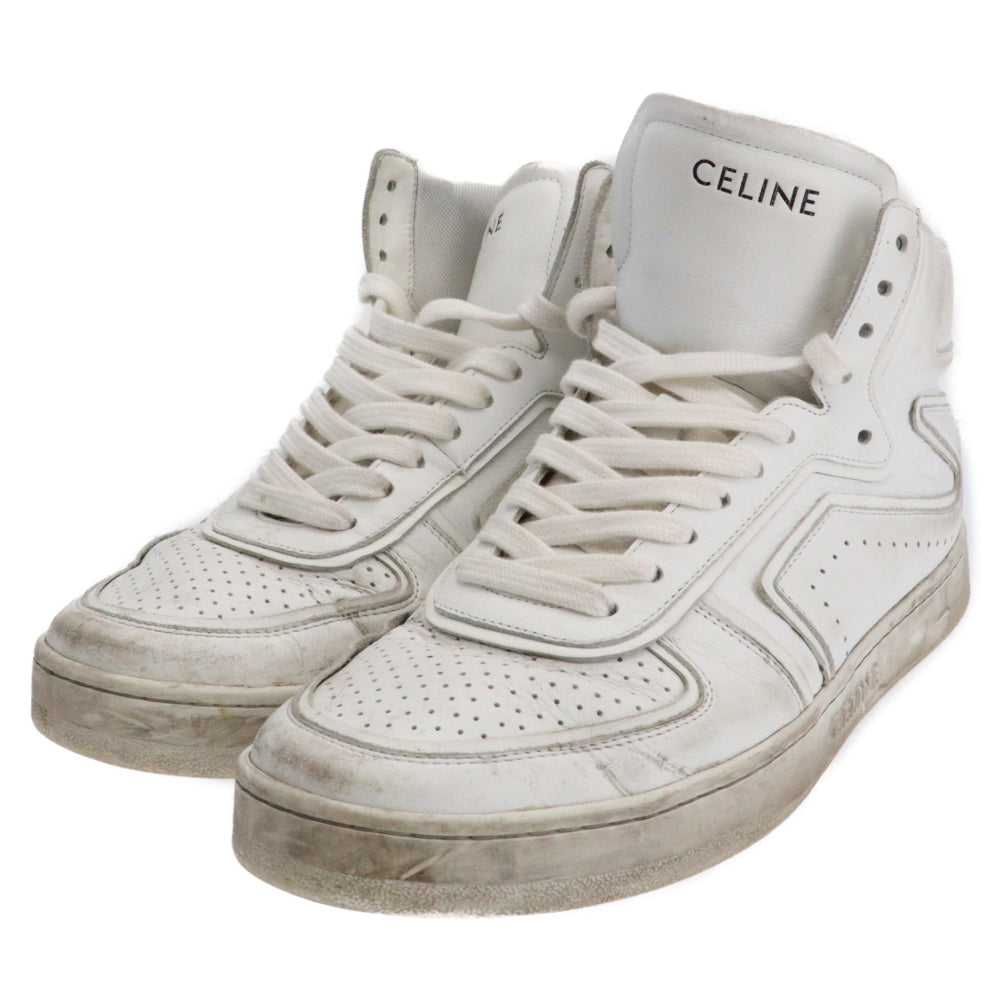 CELINE(セリーヌ) Z TRAINER Zトレイナー レザーハイカットスニーカー MU1200 ホワイト