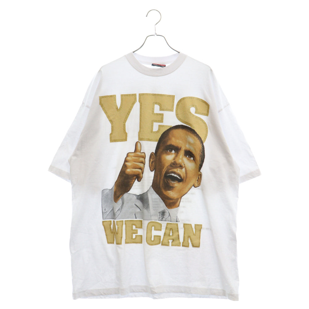 VINTAGE(ヴィンテージ) 00s VINTAGE BARACK OBAMA YES WE CAN オバマ オーバーサイズプリント半袖Tシャツ ホワイト