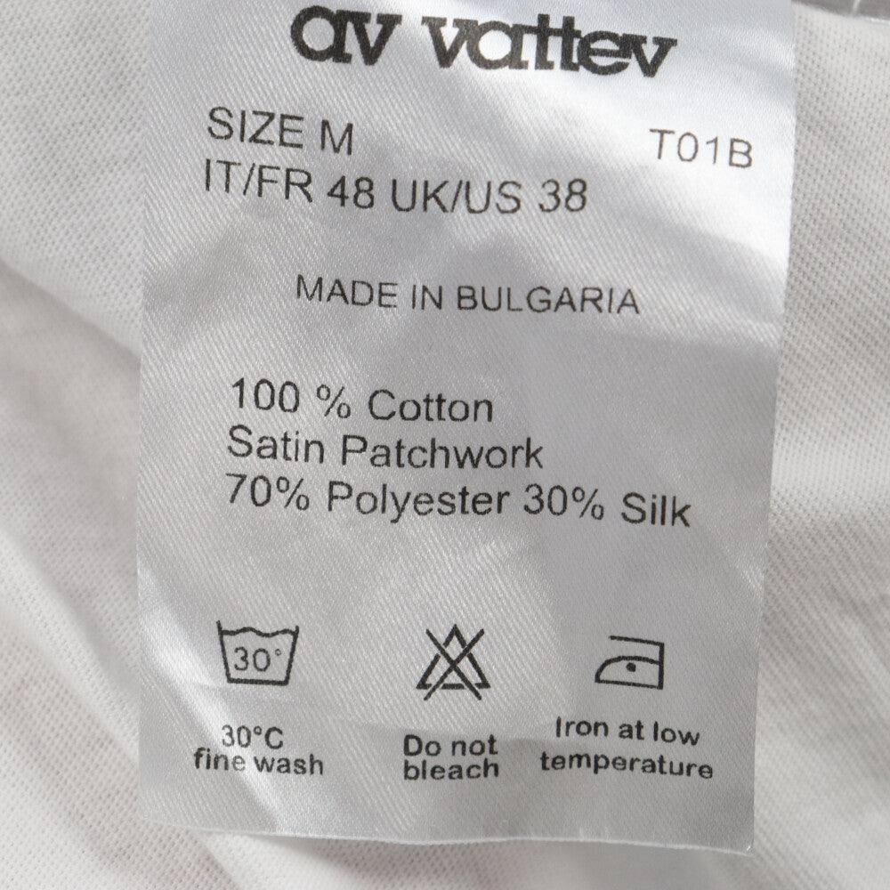 ANTONIO VATTEV(アントニオ バッテフ) フロント刺繍ドッキング クルーネック半袖Tシャツ ブラック/ホワイト