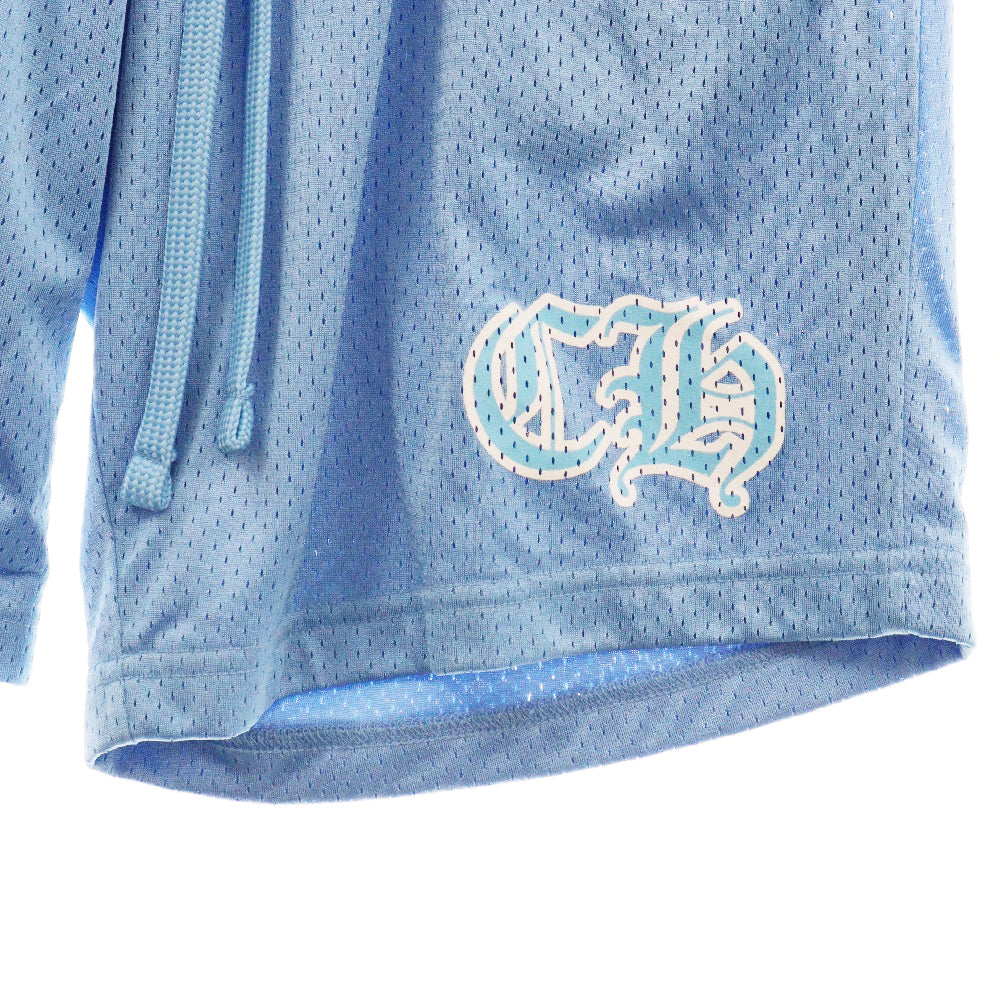CHROME HEARTS(クロムハーツ) MESH VARSITY SHORTS CHプリントメッシュハーフパンツ ショートパンツ ブルー