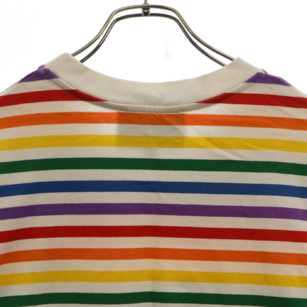 CASABLANCA(カサブランカ) 23SS Rainbow Stripe Tee MS23-JTS-001-07 レインボー ストライプボーダー半袖Tシャツ マルチカラー