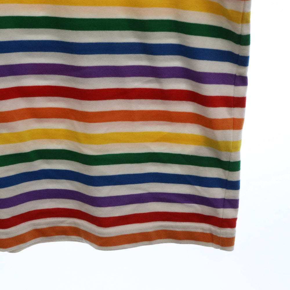 CASABLANCA(カサブランカ) 23SS Rainbow Stripe Tee MS23-JTS-001-07 レインボー ストライプボーダー半袖Tシャツ マルチカラー