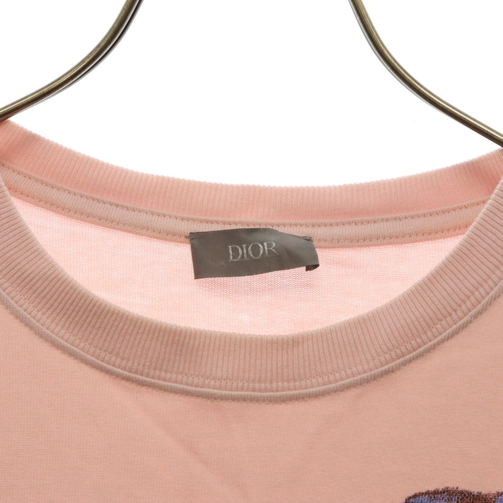 DIOR(ディオール) 20SS ×Alex Foxton Rose Compact Cotton Tee ×アレックス・フォクストン ローズ プリント半袖Tシャツ カットソー 943J605B0554 ピンク