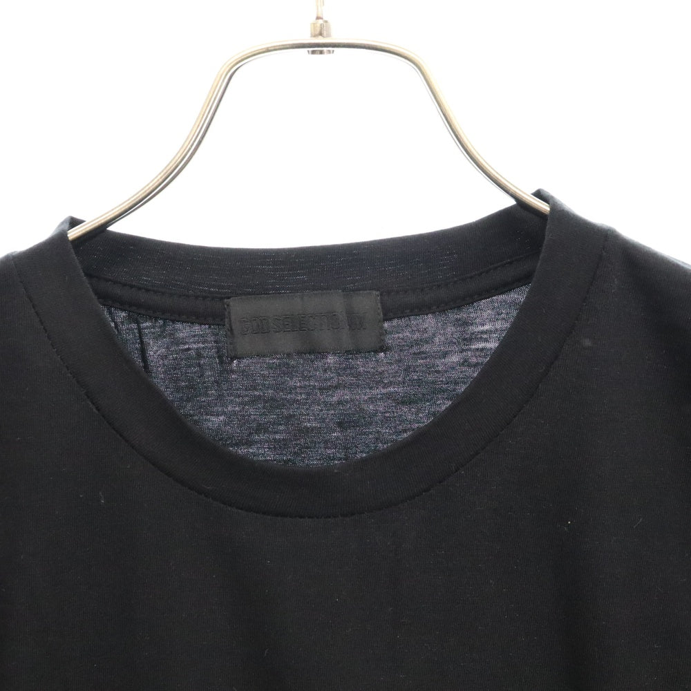 GOD SELECTION XXX(ゴッドセレクショントリプルエックス) シンプルロゴプリント半袖Tシャツ ブラック