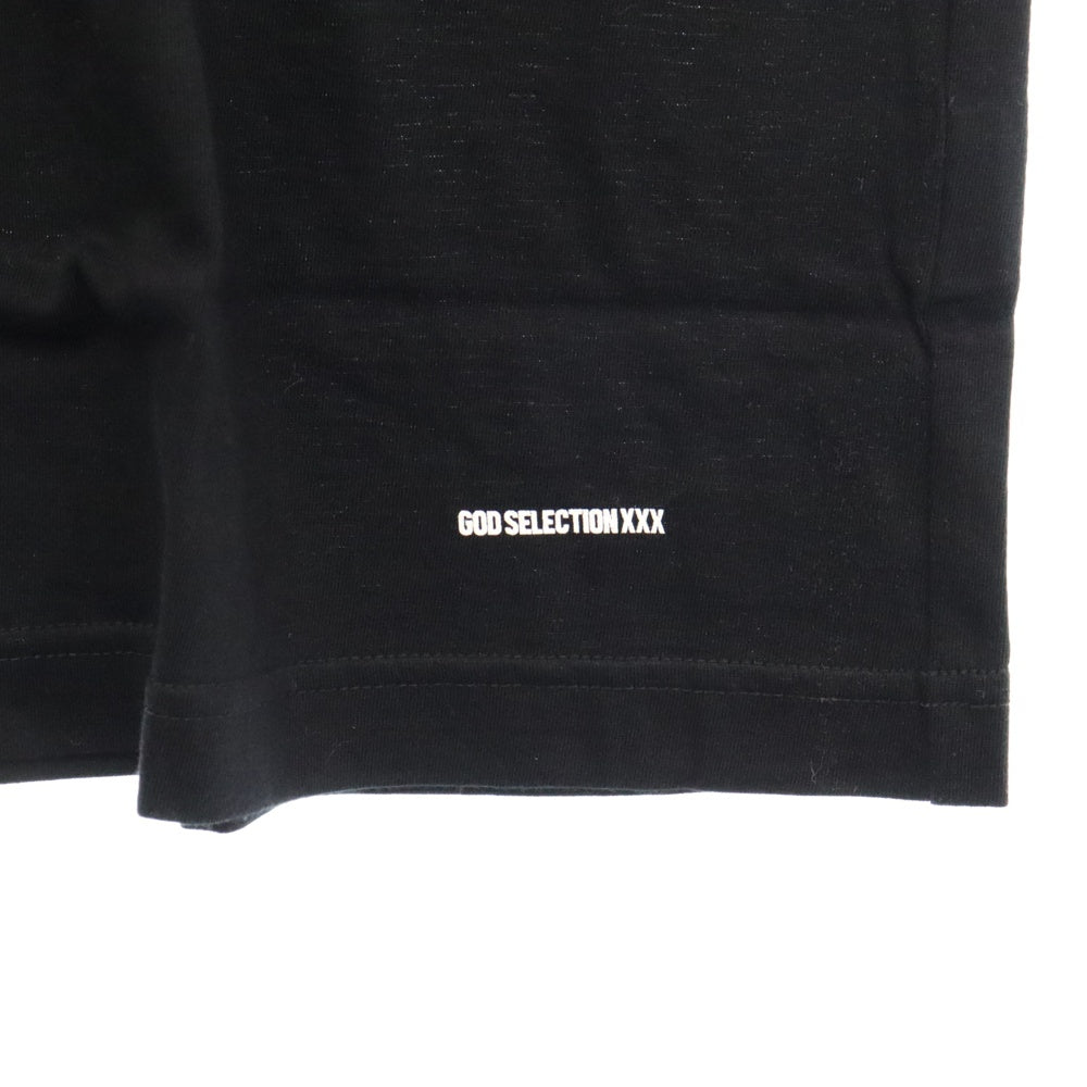 GOD SELECTION XXX(ゴッドセレクショントリプルエックス) シンプルロゴプリント半袖Tシャツ ブラック