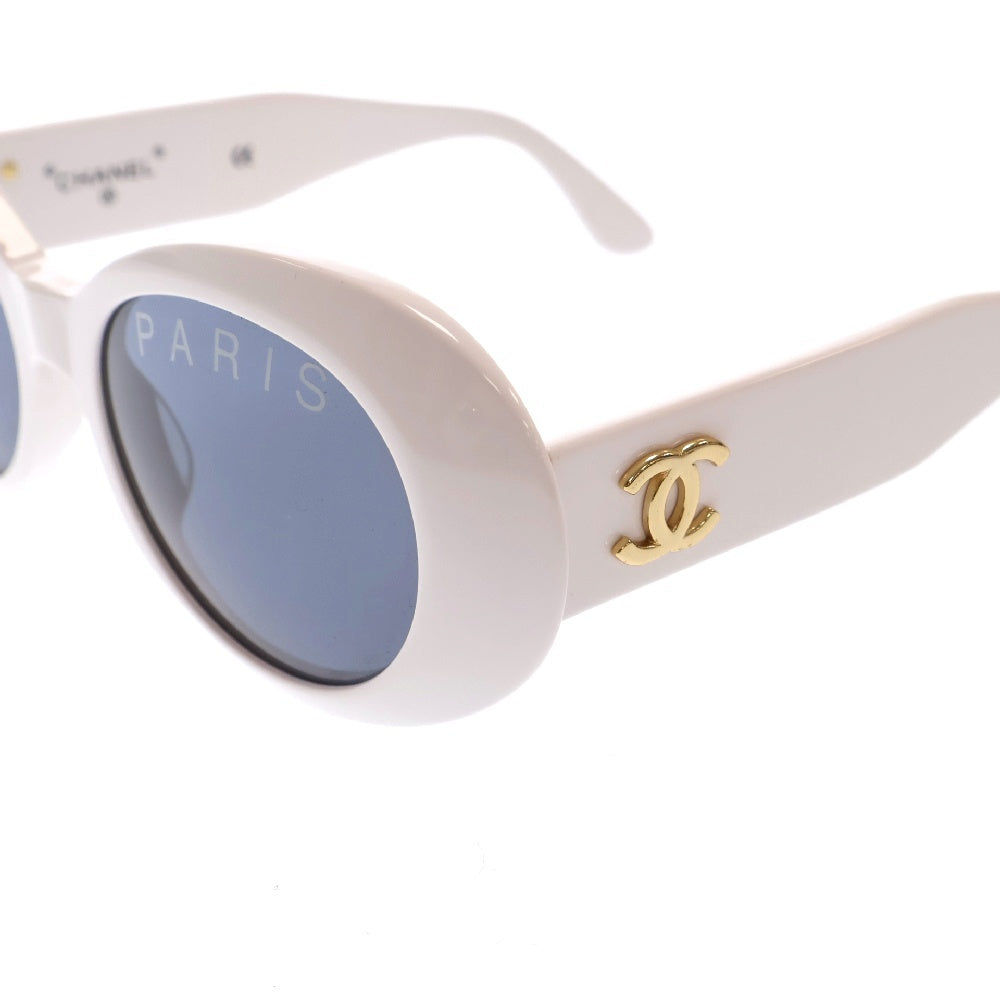 CHANEL(シャネル) サングラス ココマーク オーバル レンズロゴ 01947 10601 ホワイト ゴールド金具