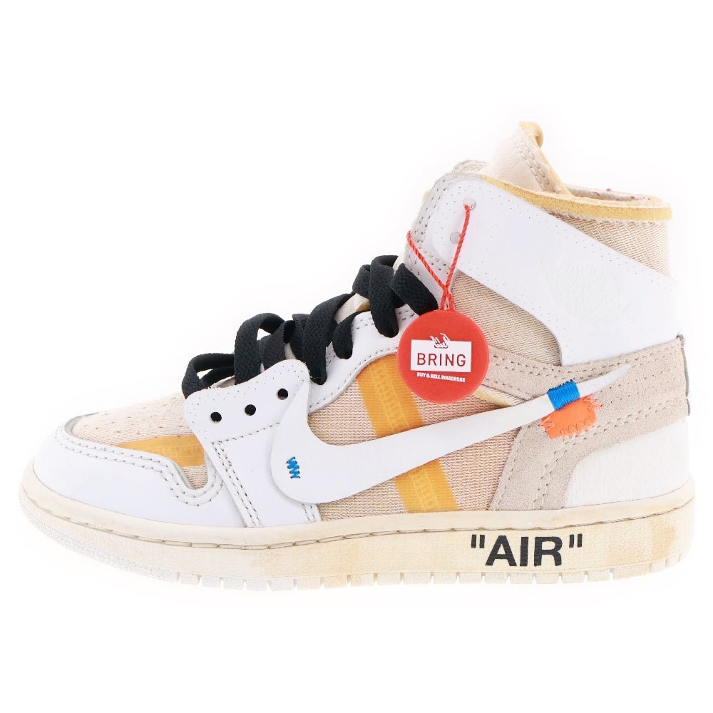 NIKE(ナイキ) ×Off-White GS Air Jordan 1 Retro High White AQ8296-100 オフホワイト GS エアジョーダン1 レトロ ハイカットスニーカー US3.5Y/22.5cm ホワイト
