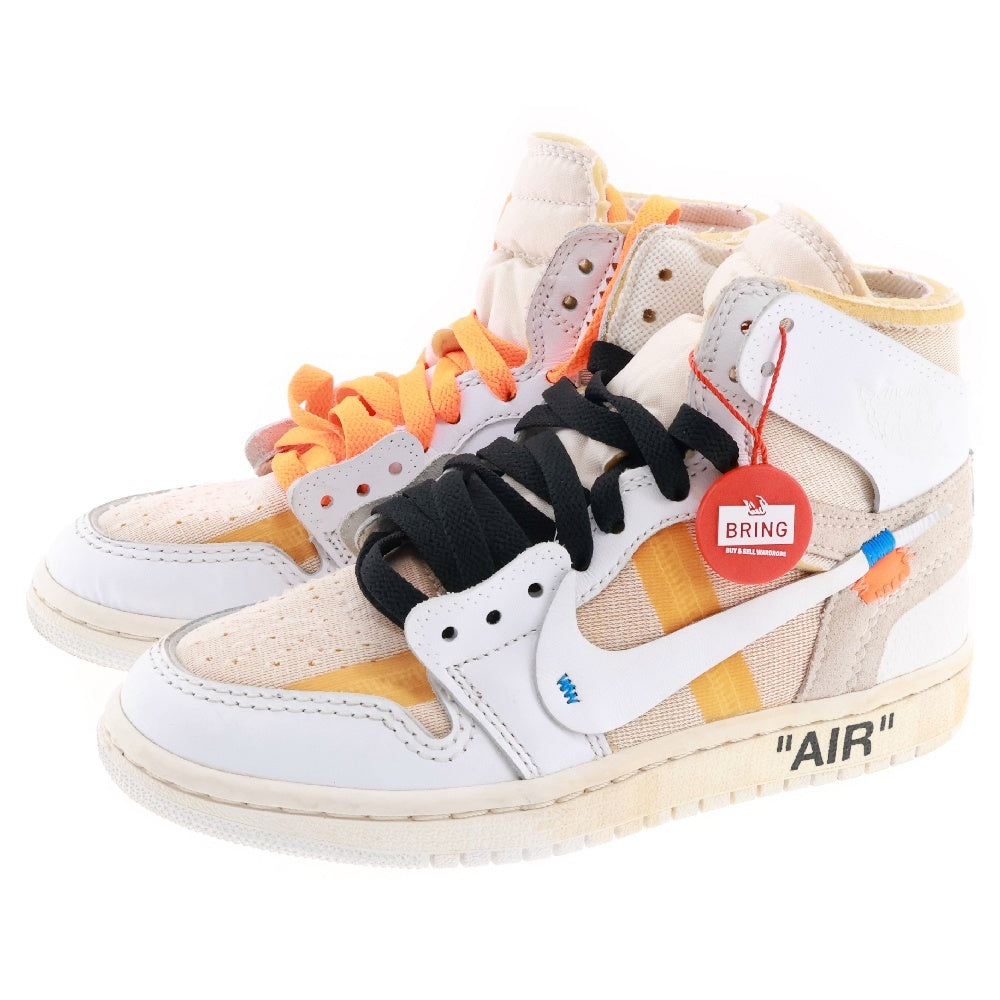NIKE(ナイキ) ×Off-White GS Air Jordan 1 Retro High White AQ8296-100 オフホワイト GS エアジョーダン1 レトロ ハイカットスニーカー US3.5Y/22.5cm ホワイト