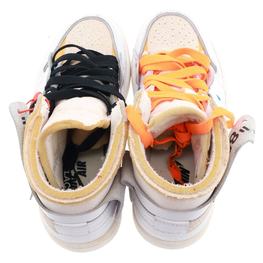NIKE(ナイキ) ×Off-White GS Air Jordan 1 Retro High White AQ8296-100 オフホワイト GS エアジョーダン1 レトロ ハイカットスニーカー US3.5Y/22.5cm ホワイト