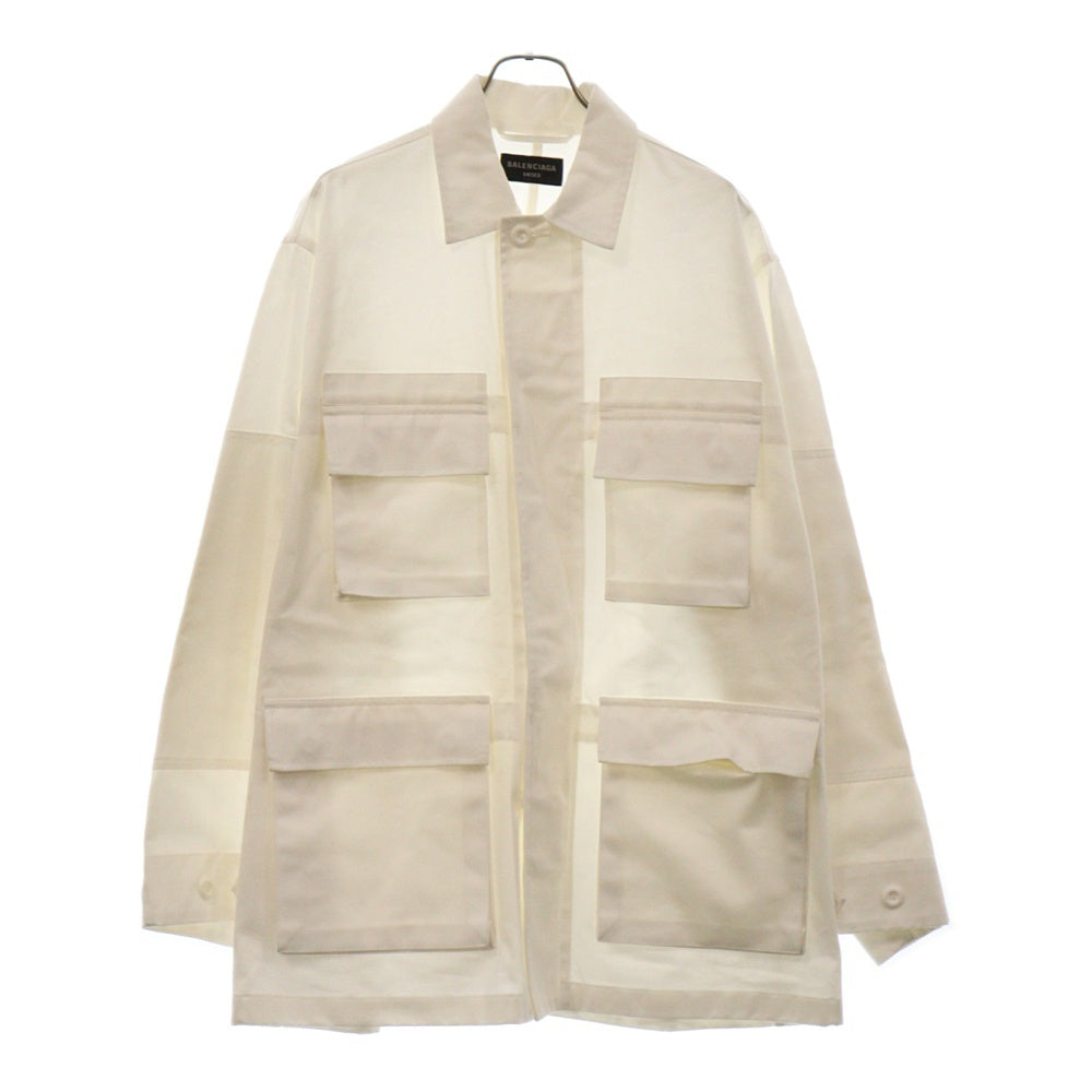 BALENCIAGA(バレンシアガ) 22AW CARGO JACKET カーゴミリタリーワークジャケット 720159 TNPO2 ホワイト