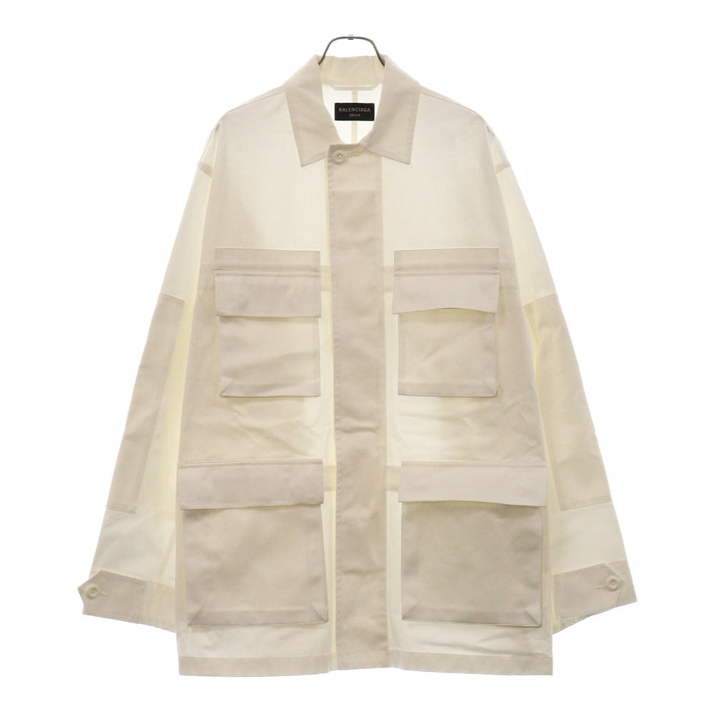 BALENCIAGA(バレンシアガ) 22AW CARGO JACKET カーゴミリタリーワークジャケット 720159 TNPO2 ホワイト