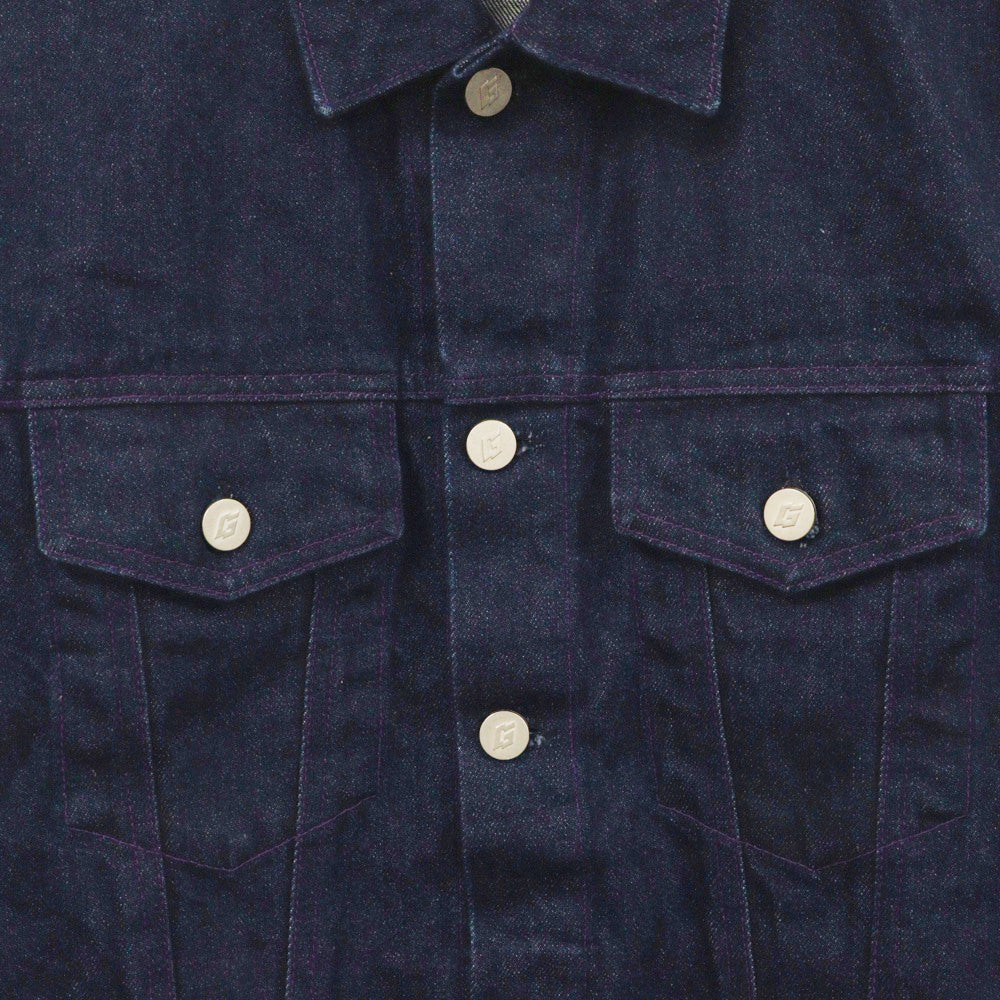 GRAFFITIONMIND(グラフィティオンマインド) EMBROIDERED DENIM JACKET エンブロイダリー デニムジャケット ネイビー