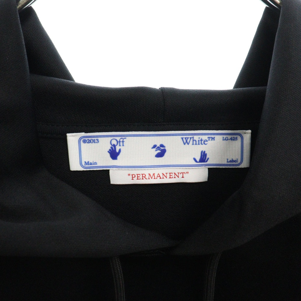 OFF-WHITE(オフホワイト) OW Patch Slim Hoodie ロゴパッチプルオーバーフーディパーカー OMBB097C99FLE006 ブラック/オレンジ