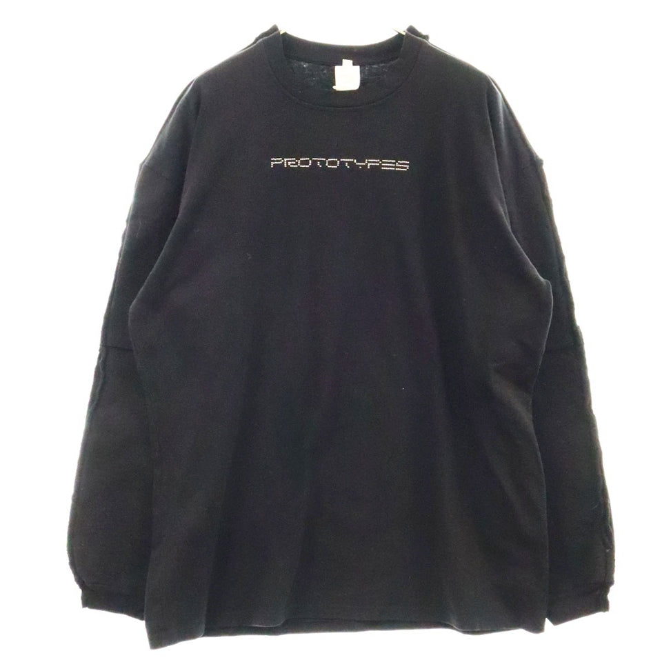 PROTOTYPES(プロトタイプス) CUT UP SLEEVE CREWNECK インサイドアウト レイヤード長袖カットソー ブラック