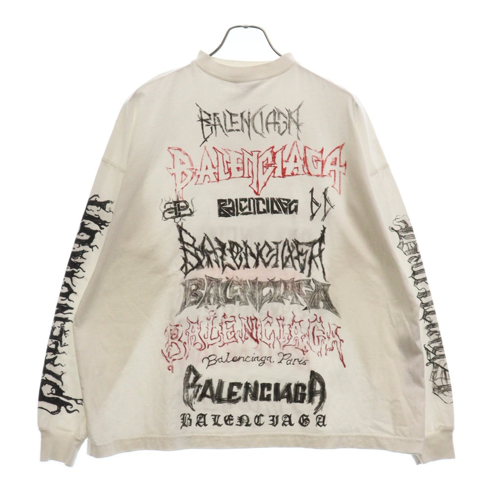 BALENCIAGA(バレンシアガ) 24SS DIY METAL L/S T-SHIR 699191 TPVO2 ディーアイワイ メタルロゴ 長袖カットソー ホワイト