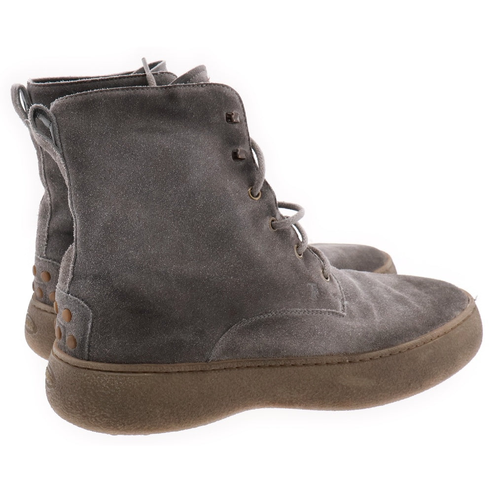 TOD'S(トッズ) Gommino スエード ハイカット ブーツ グレー 26.0cm
