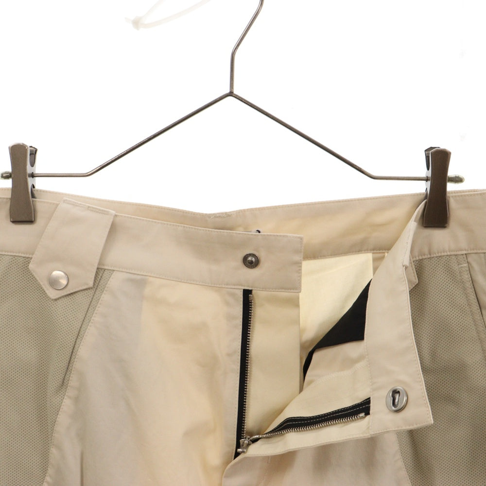 FFFPOSTALSERVICE(トリプルエフポスタルサービス) FLARE CARGO PANTS フレアカーゴパンツ メッシュ切替 ロングトラウザー ベージュ