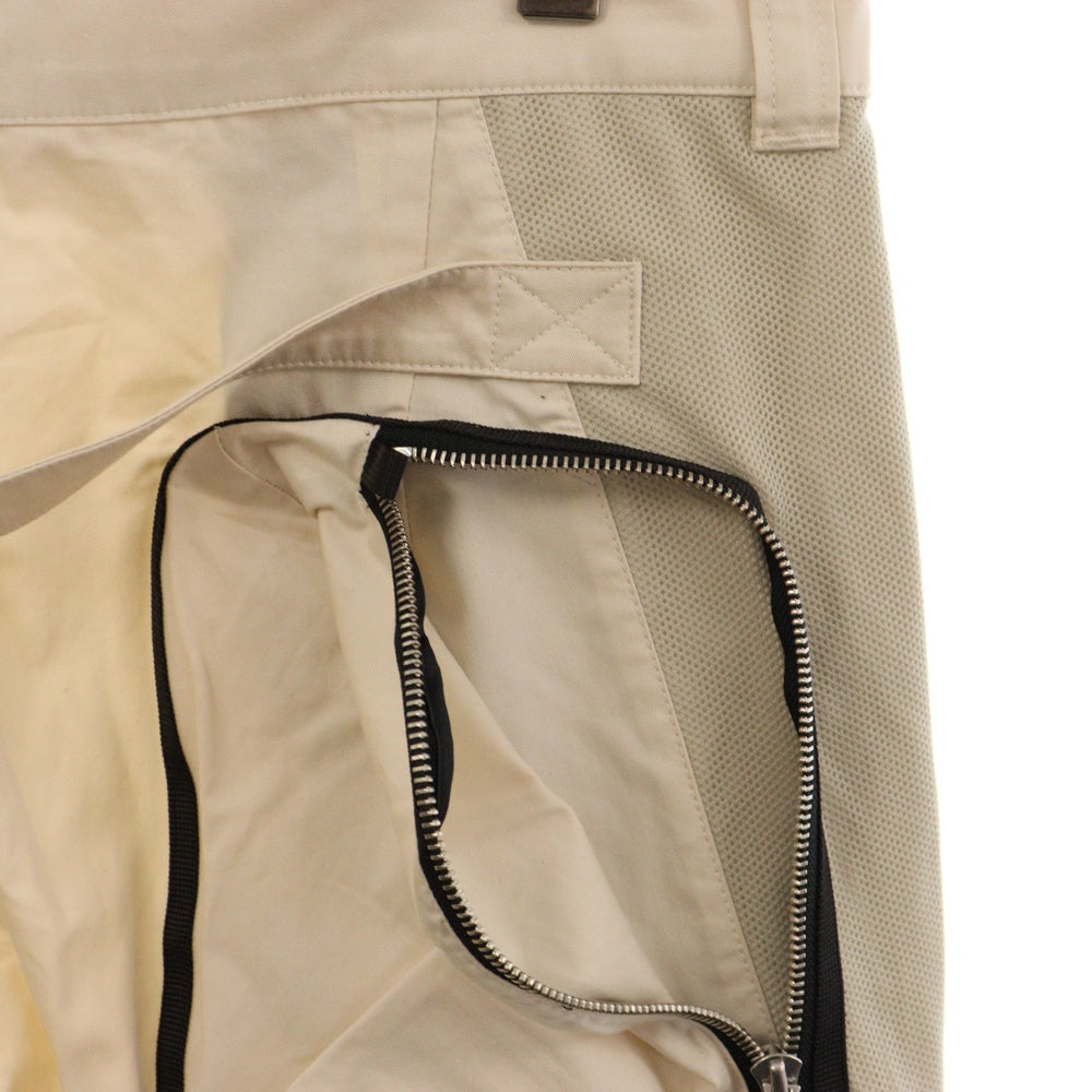FFFPOSTALSERVICE(トリプルエフポスタルサービス) FLARE CARGO PANTS フレアカーゴパンツ メッシュ切替 ロングトラウザー ベージュ