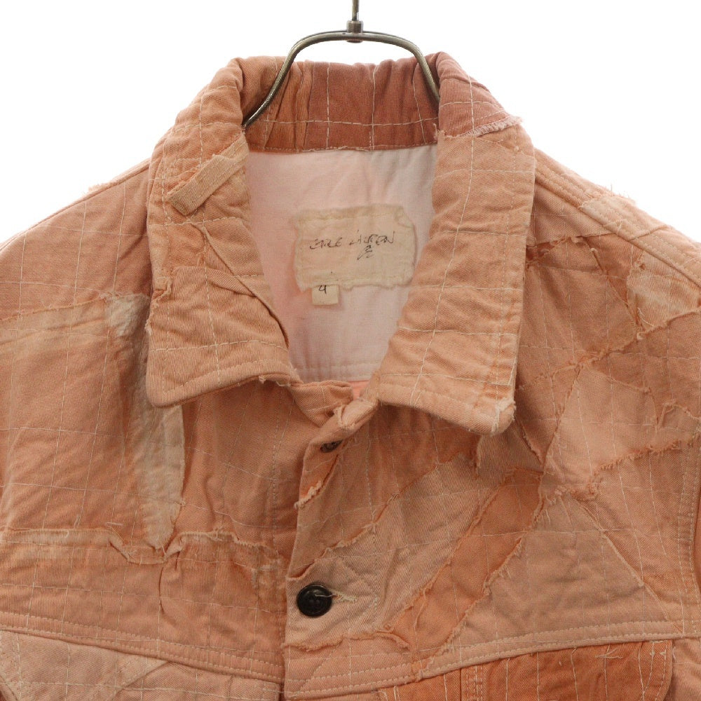 GREG LAUREN(グレッグローレン) 22SS パッチワークヴィンテージ加工トラッカージャケット FM039 ピンク