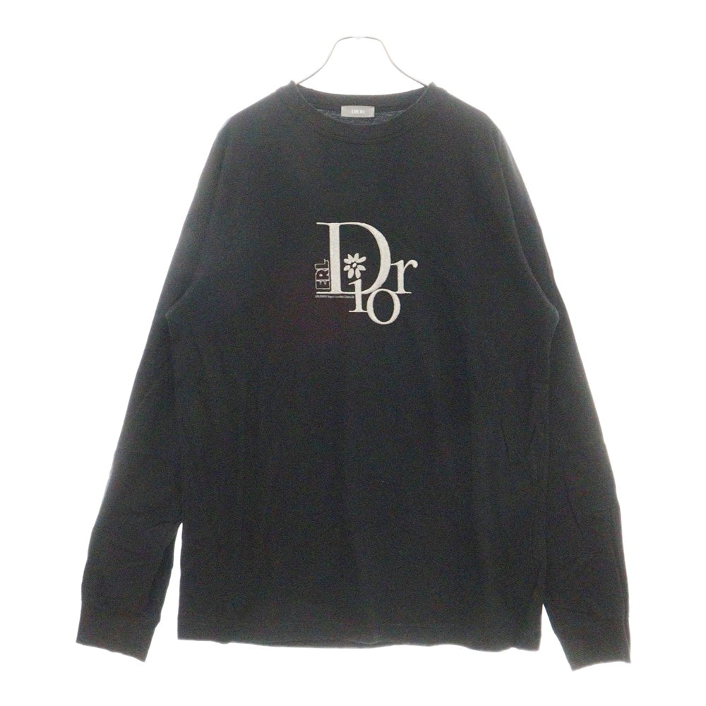DIOR(ディオール) 23SS ×ERL イーアールエル ロゴ刺繍ロングスリーブTシャツ 長袖カットソー ブラック 313J643A0753