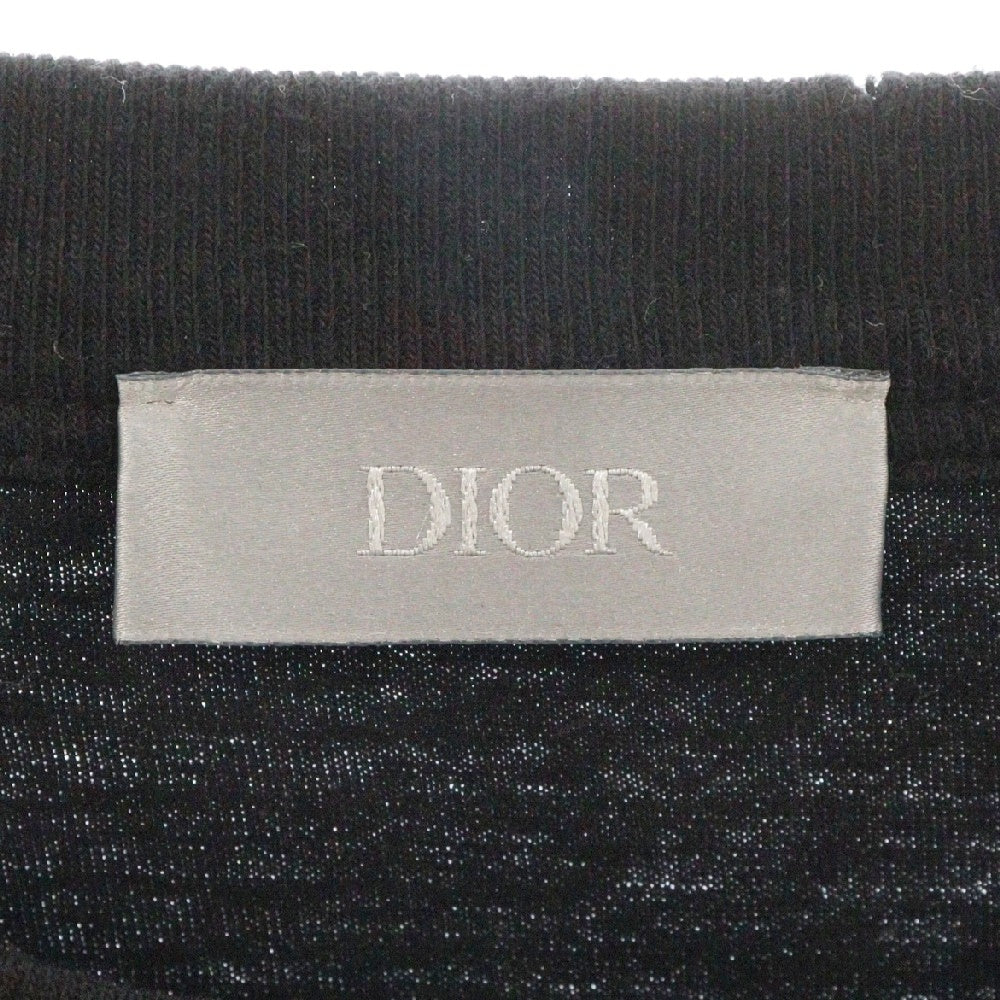 DIOR(ディオール) 23SS ×ERL イーアールエル ロゴ刺繍ロングスリーブTシャツ 長袖カットソー ブラック 313J643A0753