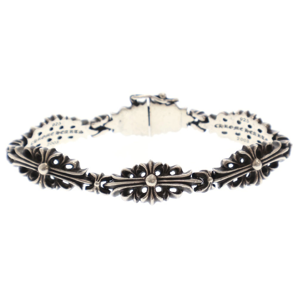 CHROME HEARTS(クロムハーツ) FLRL CRS LINK フローラルクロスリンク シルバーブレスレット 5LINK